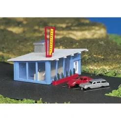 Trains|Bachmann 45709 N Plasticville Assembled Drive-In Burger Stand - Model Train Junction: Quality Parts and Art Supplies