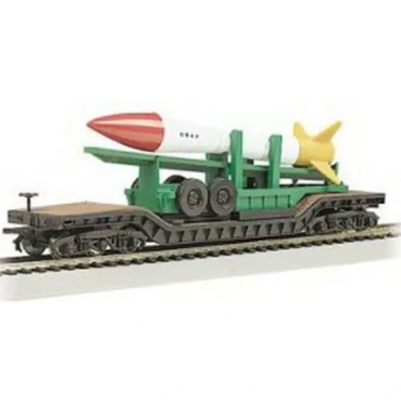 Trains|Bachmann 71391 N Scale USAF 52' Flatcar with Missile #113202 - Model Train Junction: Quality Parts and Art Supplies