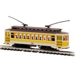 Trains|Bachmann 61098 N Scale Yellow Brill Market Street Trolley #36 - Model Train Junction: Quality Parts and Art Supplies