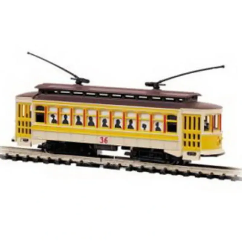 Trains|Bachmann 61098 N Scale Yellow Brill Market Street Trolley #36 - Model Train Junction: Quality Parts and Art Supplies