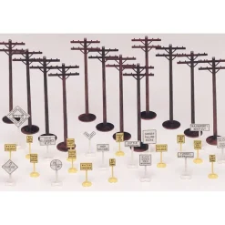 Trains|Bachmann 45989 O Plasticville Signs & Telephone Poles Classic Kit - Model Train Junction: Quality Parts and Art Supplies