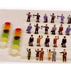 Trains|Bachmann 45988 O Railroad People Figures with Paint and Brush (Set of 12) - Model Train Junction: Quality Parts and Art Supplies
