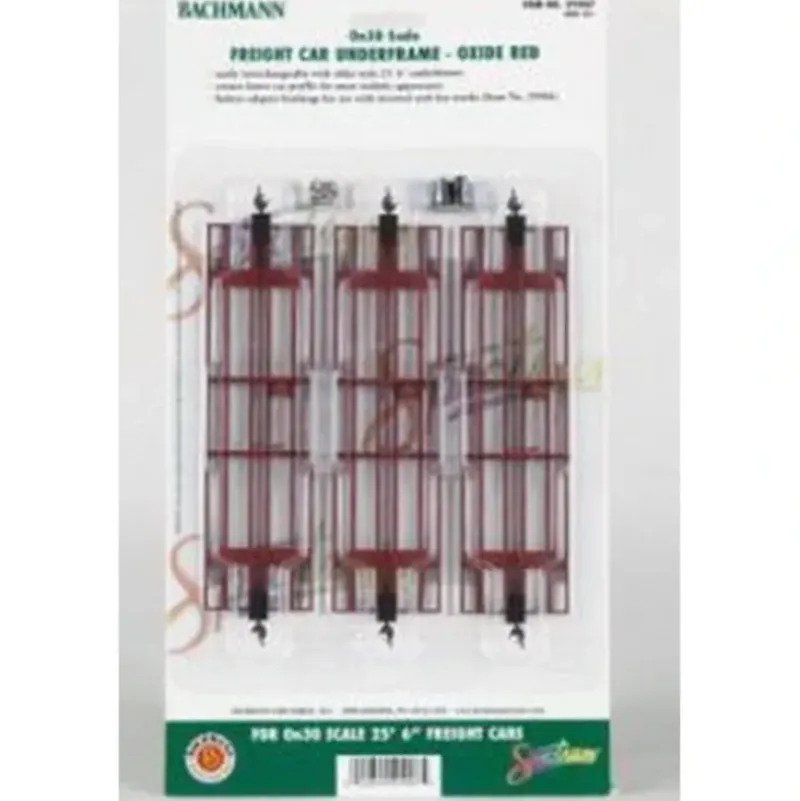 Trains|Bachmann 29907 On30 Oxide Red Freight Car Underframes (Pack of 3) - Model Train Junction: Quality Parts and Art Supplies