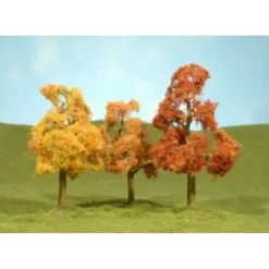 Trains|Bachmann 32054 3"-4" Autumn Sycamore Trees (Pack of 3) - Model Train Junction: Quality Parts and Art Supplies
