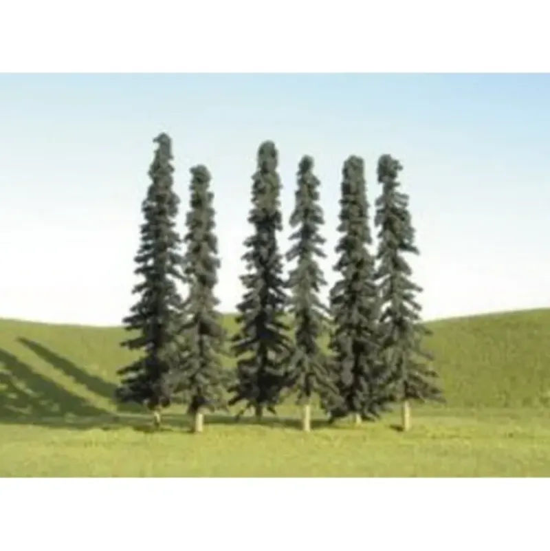 Trains|Bachmann 32003 5"-6" Conifer Trees Scene Scapes (Pack of 6) - Model Train Junction: Quality Parts and Art Supplies