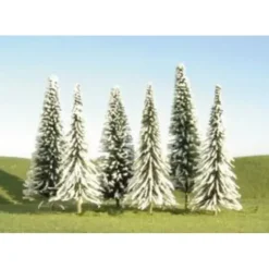 Trains|Bachmann 32002 Scene Scapes 5"-6" Pine Trees with Snow (Set of 6) - Model Train Junction: Quality Parts and Art Supplies