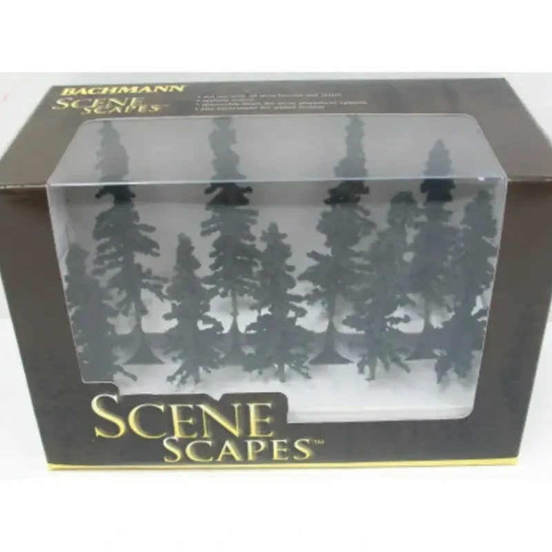 Trains|Bachmann 32103 Scene Scapes 3"-4" Conifer Trees (Set of 9) - Model Train Junction: Quality Parts and Art Supplies