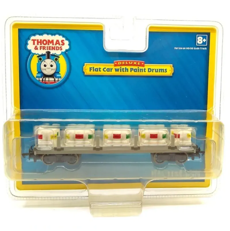 Trains|Bachmann 77027 Thomas & Friends Flat car w/Paint Drums - Model Train Junction: Quality Parts and Art Supplies