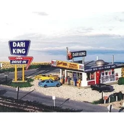 Trains|Blair Line 182 HO Dari-King Drive In Restaurant Laser-Cut Building Kit - Model Train Junction: Quality Parts and Art Supplies