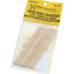 Trains|Blair Line 130 HO 2-Lane 35"-38" Curved Laser-Cut Wood Grade Crossing (Set of 2) - Model Train Junction: Quality Parts and Art Supplies