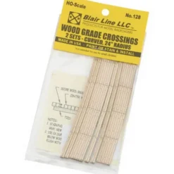 Trains|Blair Line 128 HO 2-Lane 23"-25" Curved Laser-Cut Wood Grade Crossing (Set of 2) - Model Train Junction: Quality Parts and Art Supplies