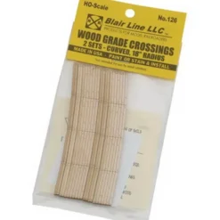 Trains|Blair Line 126 HO 2-Lane 17"-19" Curved Laser-Cut Wood Grade Crossing (Set of 2) - Model Train Junction: Quality Parts and Art Supplies