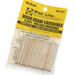 Trains|Blair Line 133 HO Laser-Cut 1-Lane 1.75" Wood Grade Crossings (Pack of 3) - Model Train Junction: Quality Parts and Art Supplies