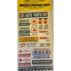 Trains|Blair Line 150 HO Modern Storefront Signs Sheet (Pack of 2) - Model Train Junction: Quality Parts and Art Supplies