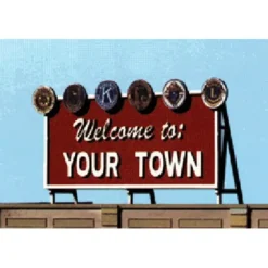 Trains|Blair Line 2528 HO, S, O Welcome to Yourtown Laser-Cut Billboard Kit - Model Train Junction: Quality Parts and Art Supplies