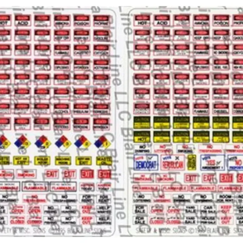 Trains|Blair Line 152 HO Safety/Warning & Misc. Signs - Model Train Junction: Quality Parts and Art Supplies