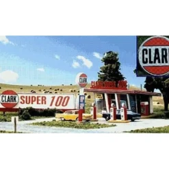 Trains|Blair Line 187 HO Scale Clark Oil Gas Station Laser-Cut Building Kit - Model Train Junction: Quality Parts and Art Supplies