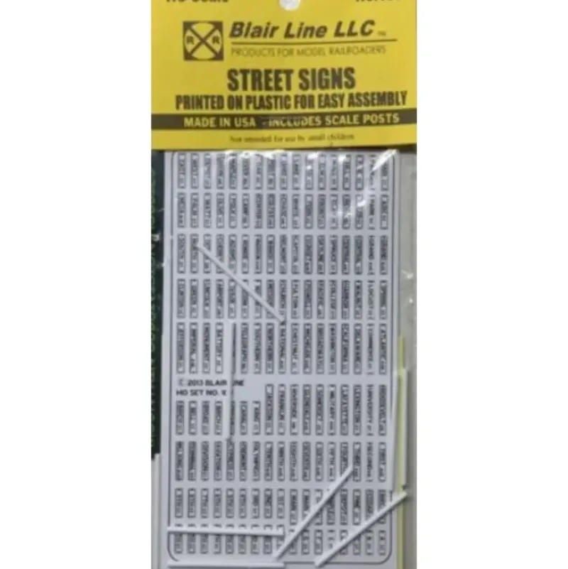 Trains|Blair Line 109 HO Scale Street Signs & Post - Model Train Junction: Quality Parts and Art Supplies