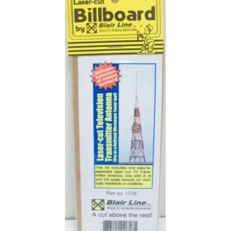 Trains|Blair Line 1516 HO TV Broadcast Tower Lasercut Kit - Model Train Junction: Quality Parts and Art Supplies