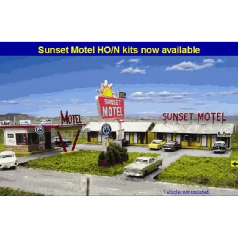 Trains|Blair Line 1001 N Sunset Motel Laser-Cut Building Kit - Model Train Junction: Quality Parts and Art Supplies