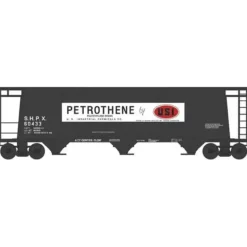 Bowser, 38164, N Scale, 3-Bay Cylindrical Covered Hopper, U S Industrial Petrothene, #60418 - Model Train Junction: Quality Parts and Art Supplies Outlet