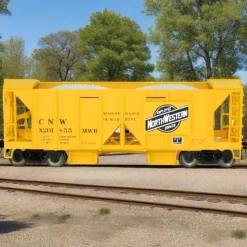 Bowser, HO Scale, 42792, 70-Ton Ballast Car with Side Chutes, Chicago and North Western, #X201833 - Model Train Junction: Quality Parts and Art Supplies Online