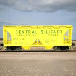 Bowser, HO Scale, 42744, 70-Ton 2-Bay Covered Hopper, Central Silica, #2 - Model Train Junction: Quality Parts and Art Supplies Clearance
