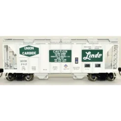 Bowser, HO Scale, 42771, 70-Ton 2-Bay Covered Hopper, Union Carbide Linde, #202 - Model Train Junction: Quality Parts and Art Supplies New