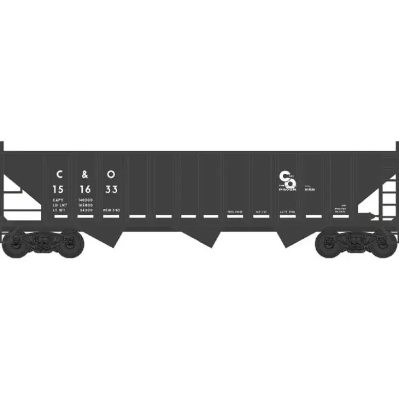 Bowser, HO Scale, #42909, 70-Ton 12-Panel Triple Hopper, Chesapeake & Ohio, #151633 - Model Train Junction: Quality Parts and Art Supplies Clearance