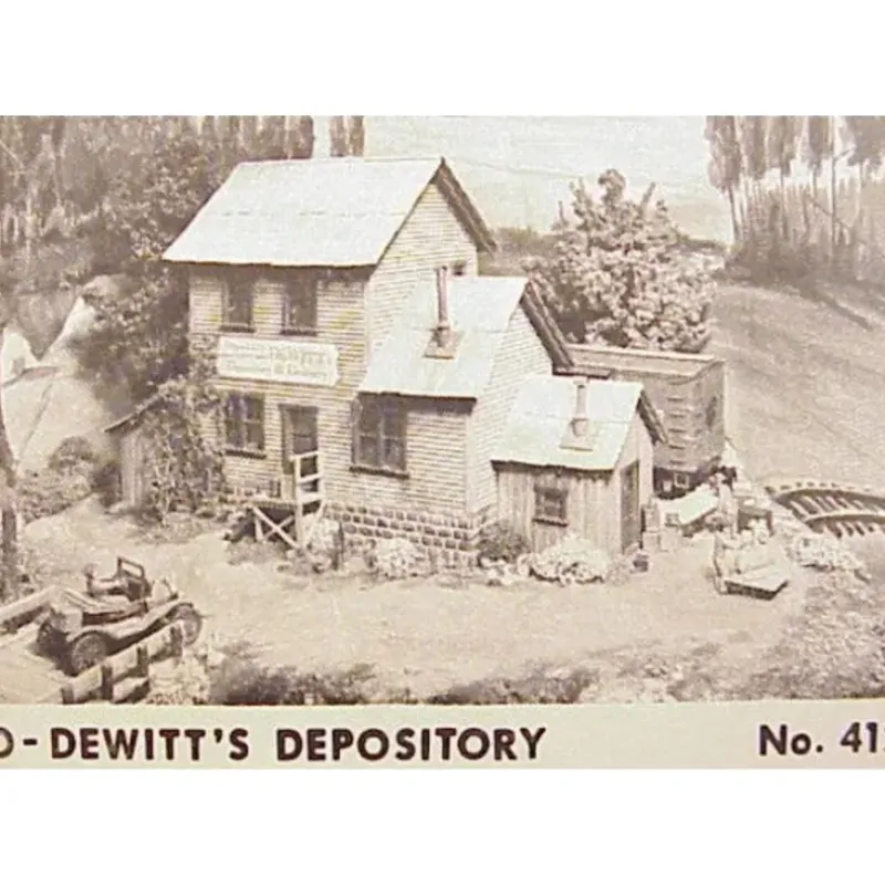 Trains|Campbell Scale Models 412 HO DeWitt''s Depository Building Craftsman Kit - Model Train Junction: Quality Parts and Art Supplies