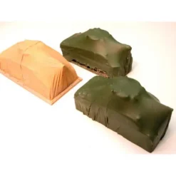 Trains|Chooch Enterprises 7256 HO Covered Army Tanks Load 3-Piece Set - Model Train Junction: Quality Parts and Art Supplies