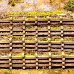Trains|Chooch Enterprises 8317 HO Stepped Timber Retaining Wall Large - Model Train Junction: Quality Parts and Art Supplies