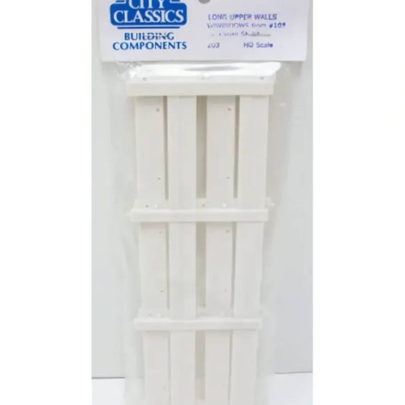 Trains|City Classics 203 HO Long Upper Wall withWindows (Pack of 2) - Model Train Junction: Quality Parts and Art Supplies