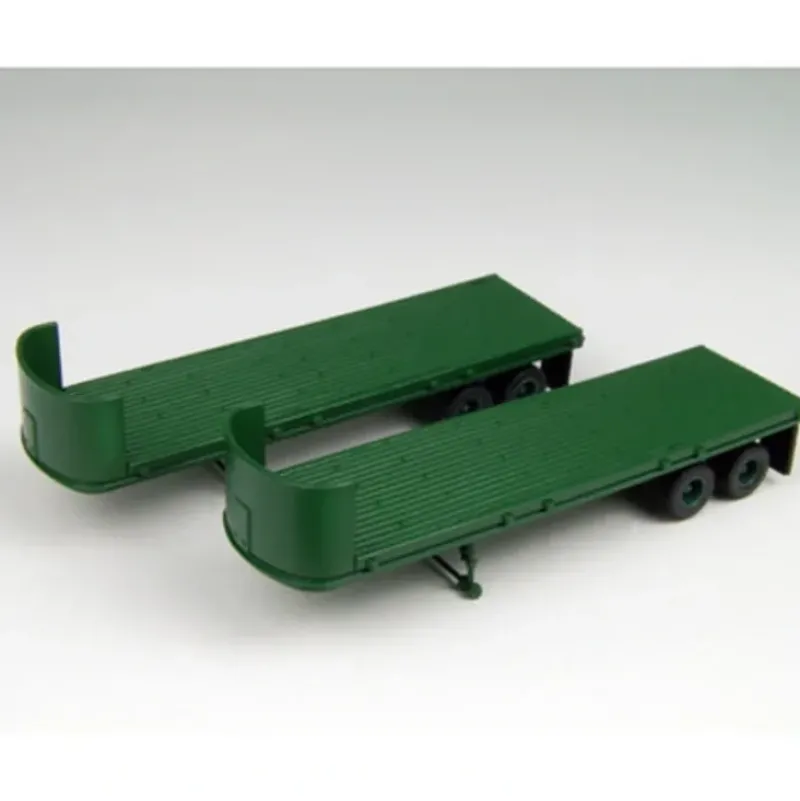 Trains|Classic Metal Works 31127 HO Mini Metals Green Freuhauf 32'''' Flatbed Trailers - Model Train Junction: Quality Parts and Art Supplies