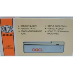 Trains|Con-Cor 0004-008401 HO OOCL 40'' Piggyback Smooth Containers (Box of 3) - Model Train Junction: Quality Parts and Art Supplies
