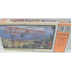 Trains|Con-Cor 9041 HO Scale Crane W/ Timber Building Kit - Model Train Junction: Quality Parts and Art Supplies