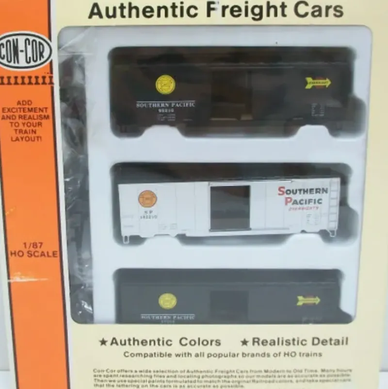 Trains|Con-Cor 01-940502 HO Southern Pacific Boxcar Kits (3) - Model Train Junction: Quality Parts and Art Supplies