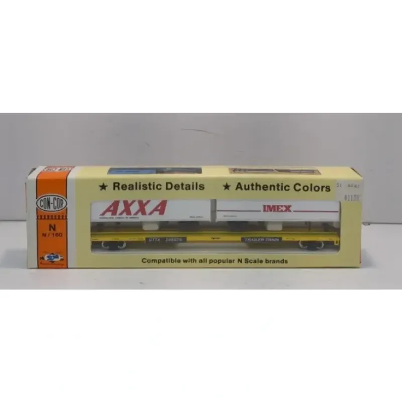 Trains|Con-Cor 0001-01206A N Scale 90' Piggyback Flatcar w/ 2 Piggyback Trailers NIB - Model Train Junction: Quality Parts and Art Supplies