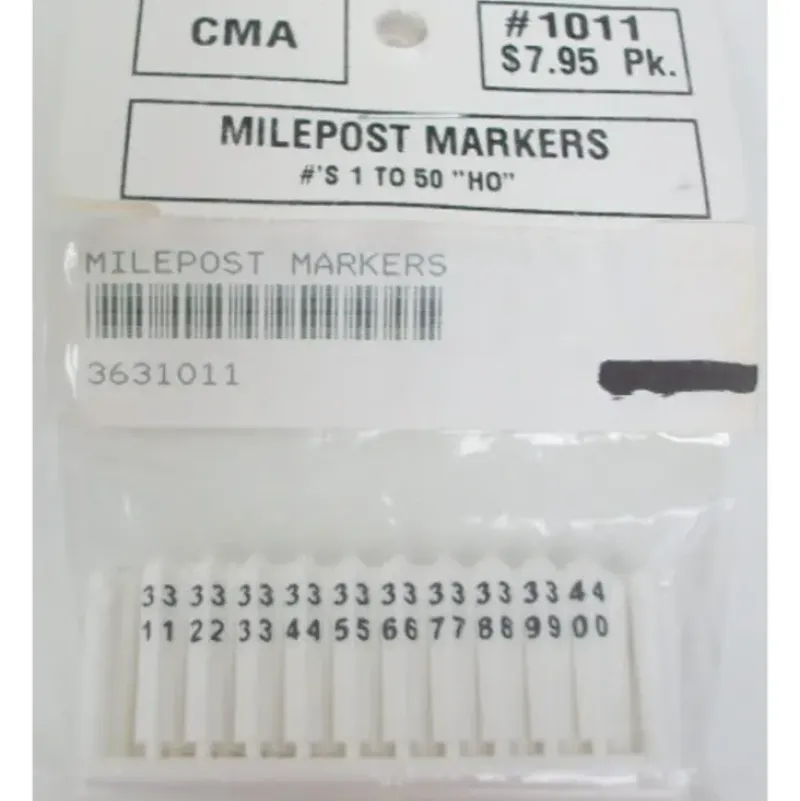 Trains|Creative Modle Associates 1011 HO Mileposts Markers 1-50 - Model Train Junction: Quality Parts and Art Supplies