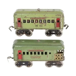 Trains|Dorfan O PreWar Green Passenger Cars [2] - Model Train Junction: Quality Parts and Art Supplies