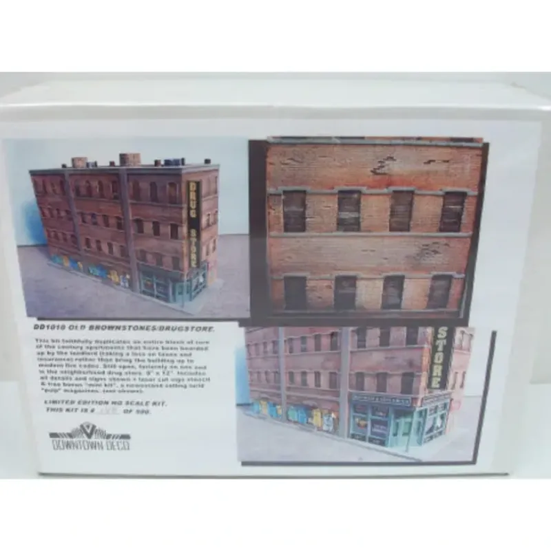 Trains|Downtown Deco DD1010 Old Brownstone Drugstore Kit - Model Train Junction: Quality Parts and Art Supplies