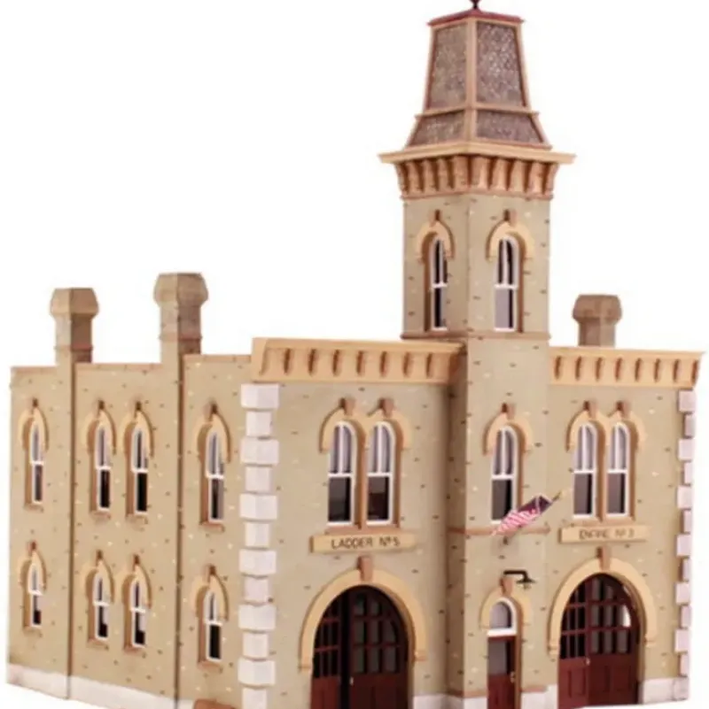 Trains|DPM 12400 HO Fire Station No. 3 Kit - Model Train Junction: Quality Parts and Art Supplies