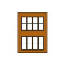 Trains|DPM 301-44 HO Two-Story Wall Sections w/Victorian Windows Kit (Pack of 4) - Model Train Junction: Quality Parts and Art Supplies