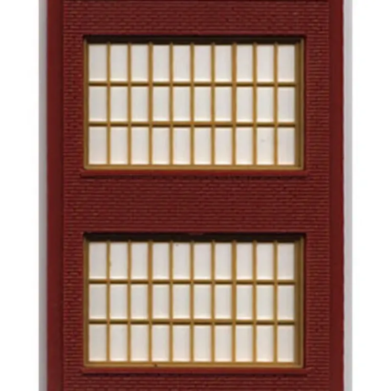 Trains|DPM 301-74 HO Two-Story Wall Sections W/2 Steel Sash Windows Kit - Model Train Junction: Quality Parts and Art Supplies