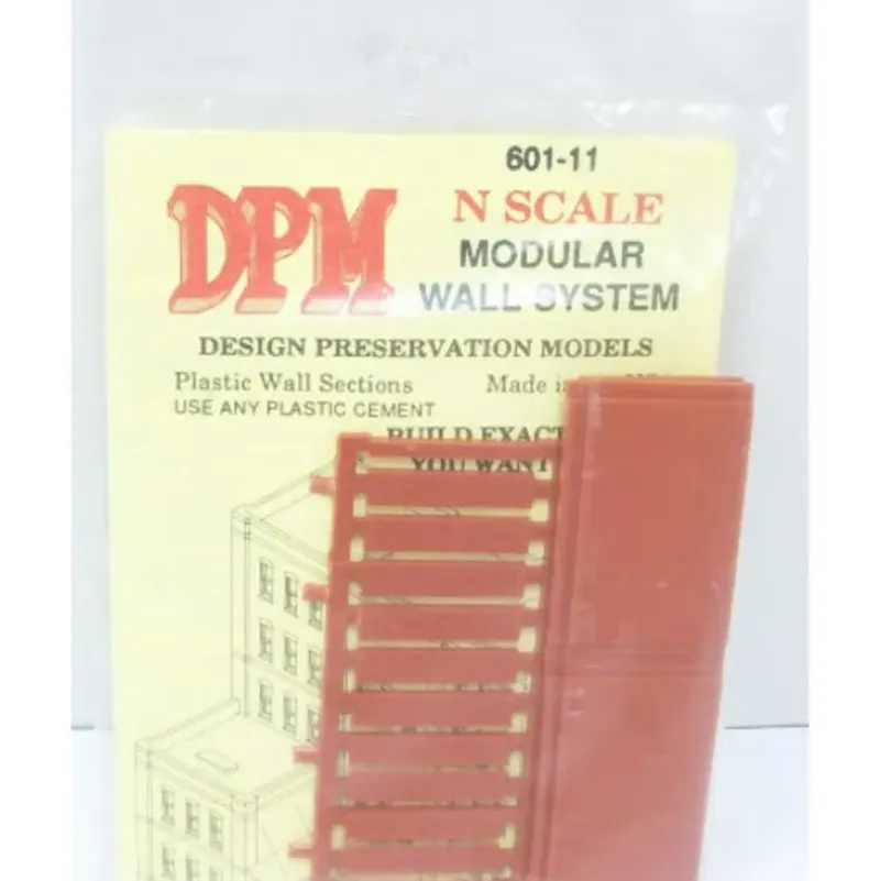 Trains|DPM 60111 N One-Story Blank Wall (Pack of 3) - Model Train Junction: Quality Parts and Art Supplies
