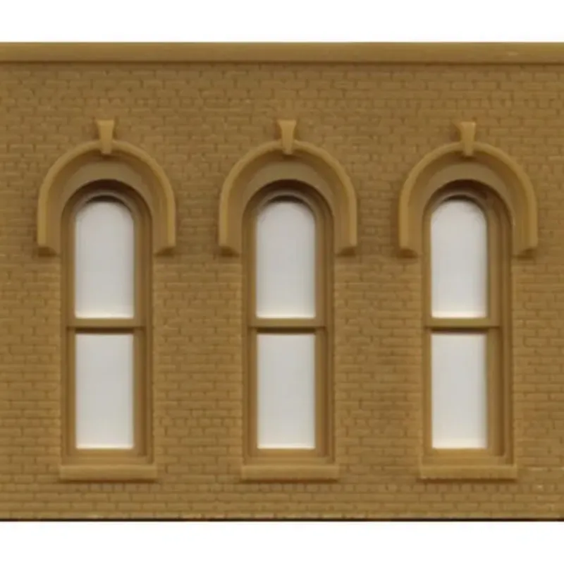 Trains|DPM 90102 O Arched Window Walls (Pack of 2) - Model Train Junction: Quality Parts and Art Supplies