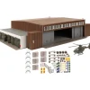 Trains|Faller 144111 HO Hangar Building Kit with Helicopter - Model Train Junction: Quality Parts and Art Supplies