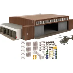 Trains|Faller 144111 HO Hangar Building Kit with Helicopter - Model Train Junction: Quality Parts and Art Supplies