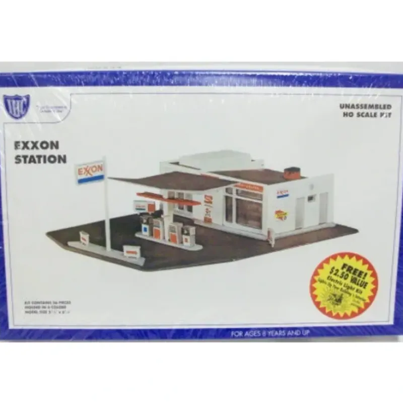 Trains|IHC 7757 HO Scale Exxon Station Kit - Model Train Junction: Quality Parts and Art Supplies