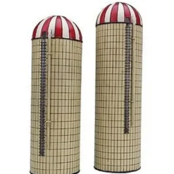 Trains|Imex 6118 1:87 HO Scale Built-Up Farm Silos (Set of 2) - Model Train Junction: Quality Parts and Art Supplies